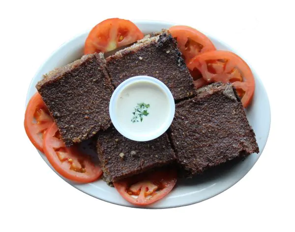 Baked Kibbie with Tahini Sauce